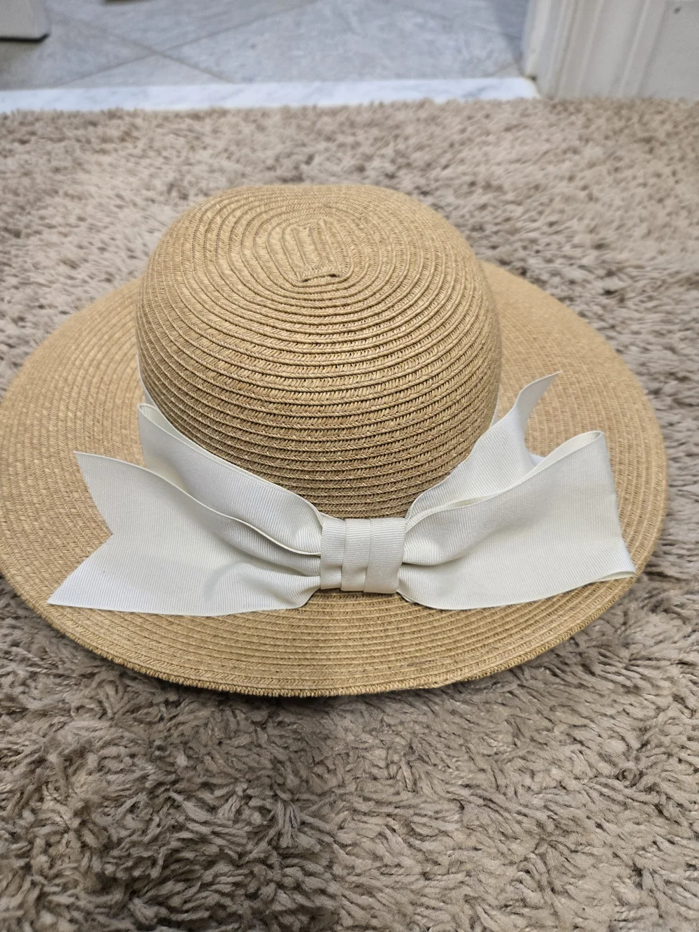 Tuckernuck Raffia Sun Hat with Cream Grosgrain Bow